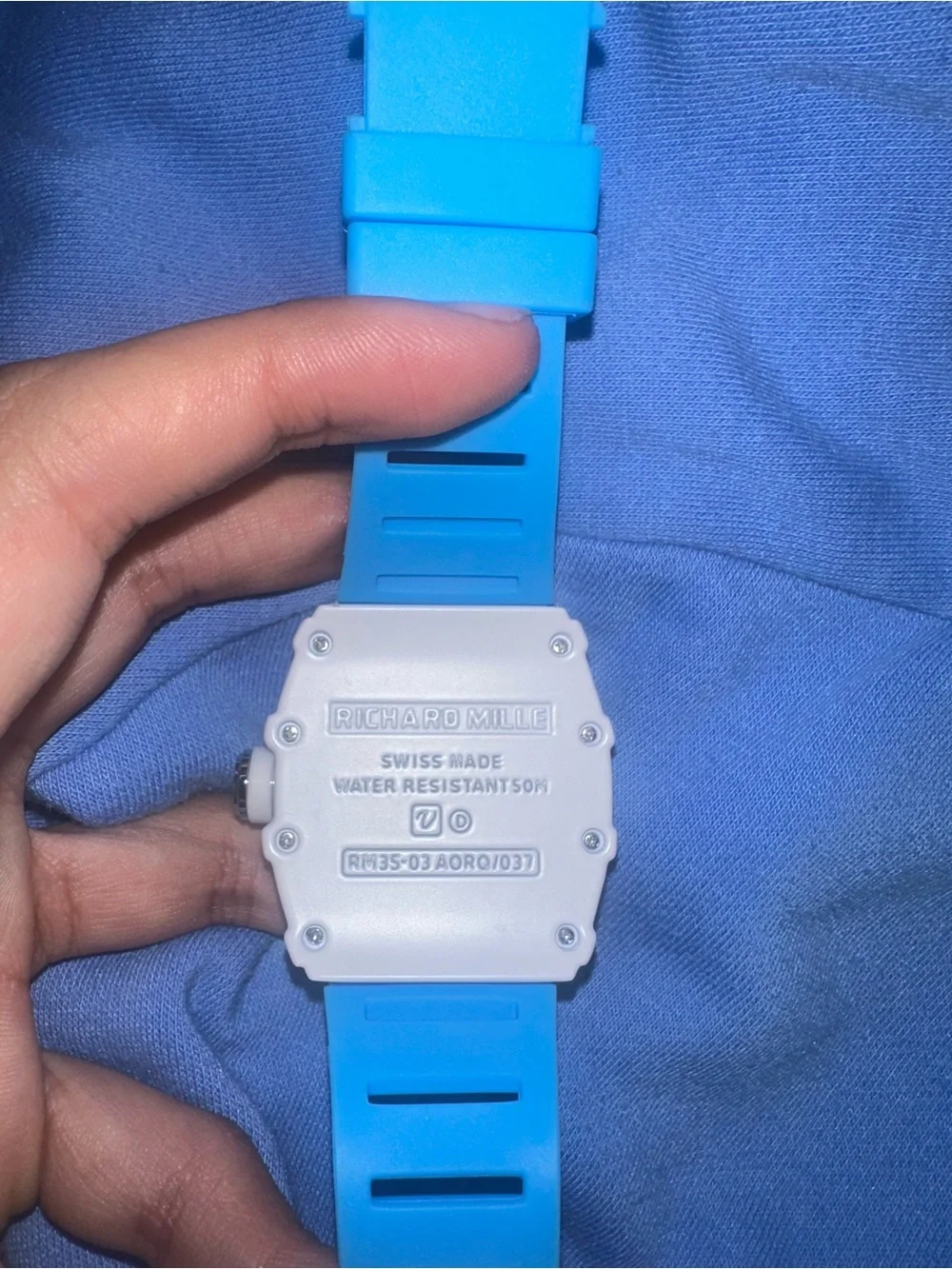 Blue and White Sport Watch